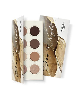 Lidschattenpalette für Tag und Nacht in Nude-Tönen
