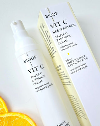 Aufhellende Creme mit dreifachem Vitamin C und Resveratrol BIOUP