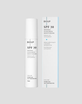 Feuchtigkeitscreme mit mineralischem Filter SPF 30, Hyaluronsäure und Provitamin B5 BIOUP