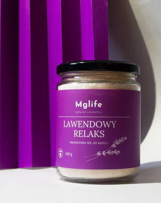 Magnesium Badesalz mit Bittersalz und ätherischem Öl Lavendelentspannung Mglife