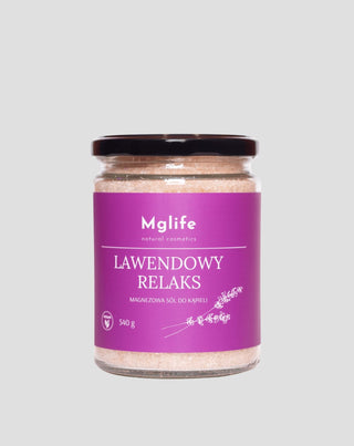 Magnesium Badesalz mit Bittersalz und ätherischem Öl Lavendelentspannung Mglife