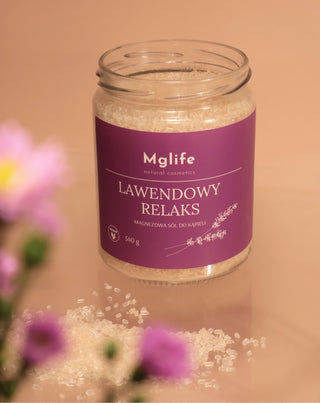 Magnesium Badesalz mit Bittersalz und ätherischem Öl Lavendelentspannung Mglife