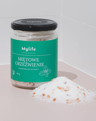 Magnesium Badesalz mit Bittersalz und Minzöl Mglife erfrischend