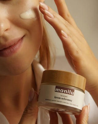 Schützende Tagescreme mit Sheabutter mit Vitamin C und Himbeerkernöl Manilu