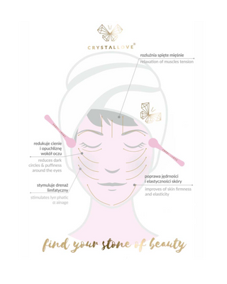 3D-Augenmassagegerät mit Amethyst und Creme-Applikator, Crystallove