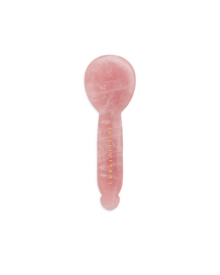 Rosenquarz Gua Sha Augenmassagegerät – Gesichtsreflektologie, Crystallove
