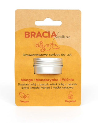 Fruchtiges Sorbet für trockene und rissige Lippen Kirsche, Mango und Mandarine Soap Brothers