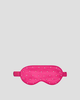 Augenmaske zum Schlafen aus Seide, verziert mit Kristallen – hot pink Crystallove_3 - 3