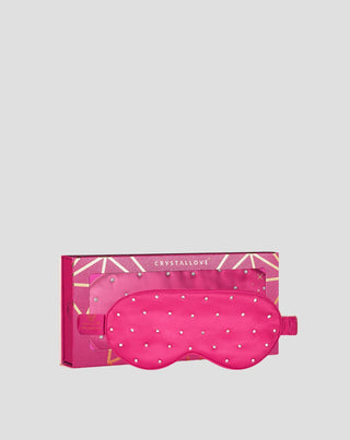 Schlaf-Augenmaske aus Seide, verziert mit Kristallen – hot pink Crystallove - 1
