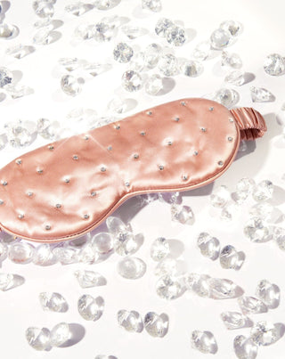 Schlafaugenband aus Seide, verziert mit Kristallen – rose gold Crystallove - 2