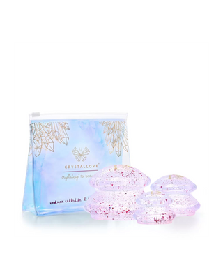 Crystallove Silikon Kristallbecher für die Körpermassage mit Glitzer