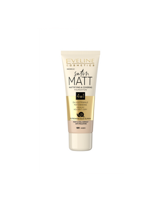 Mattierende Foundation mit gefiltertem Schneckenschleim No 101 Elfenbein Satin Matt Eveline