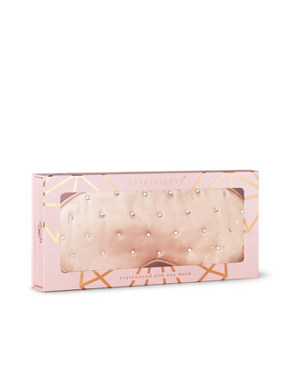 Schlafaugenband aus Seide, verziert mit Kristallen – rose gold Crystallove