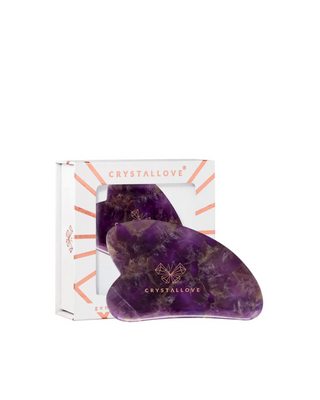 Gua Sha Gesichtsmassageplatte mit Amethyst, Harmoniestein und Kristallentspannung