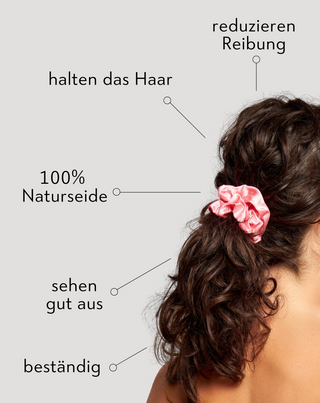 Set Haargummis Twisty aus 100% Naturseide - violett, grün, schwarz 3 Stück