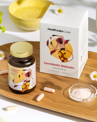 Nahrungsergänzungsmittel mit Lactopherin 150 mg aus Kuhmilch Lactoferrin Natural+ Health Labs Care