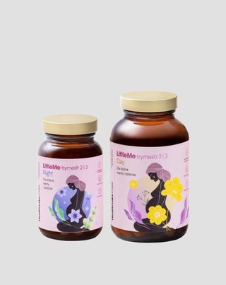 Nahrungsergänzungsmittel zur Unterstützung der richtigen Entwicklung der Schwangerschaft LittleMe trimmen 2 und 3 Health Labs Care