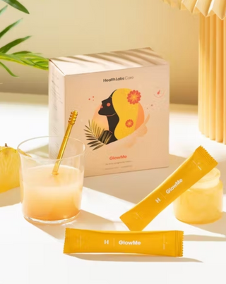 GlowMe Trinkkollagen mit Ananas-Mango-Geschmack Health Labs Care 30 Beutel