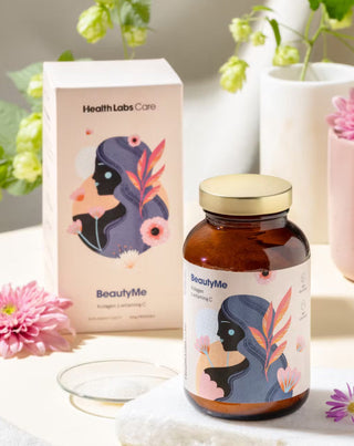 Nahrungsergänzungsmittel für Kollagen mit Vitamin C und BeautyMe Health Labs Care Rosenextrakt