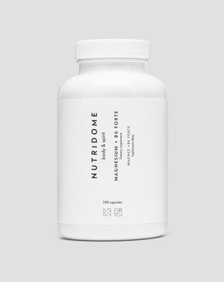 Magnesium + B6 Forte Magnesiumcitrat gegen Wadenkrämpfe, Muskelkrämpfe, Müdigkeit und Stress Nutridome 180 Kapseln - 1