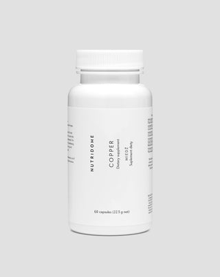 Kupfer-Kapseln, Nahrungsergänzungsmittel für Immunität, Haarpigmentierung und antioxidativen Schutz, Nutridome 60 Stück - 1