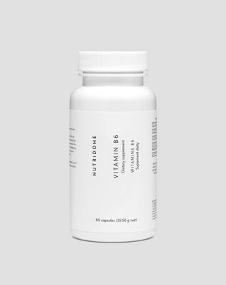 Vitamin B6 Pyridoxin 6 mg in Kapseln für Nervensystem und Hormonregulierung, 60 Stk. Nutridome - 1