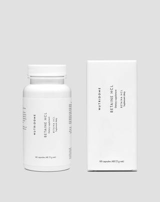Betain HCl 475 mg zur Unterstützung der Verdauung, bei Völlegefühl und zu geringer Magensäure Nutridome, 60 Kapseln - 2