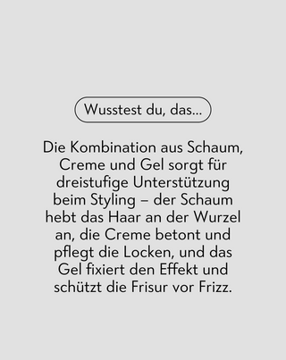 Set aus Lockencreme + Schaum + Stylinggel für die Pflege und das Styling von lockigem und welligem Haar Twisty
