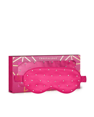 Schlafaugenband aus Seide, verziert mit Kristallen – pink Crystallove