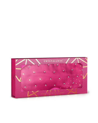 Schlafaugenband aus Seide, verziert mit Kristallen – pink Crystallove