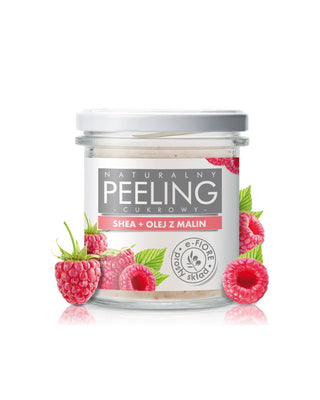 Natürliches Himbeer-Zuckerpeeling mit Sheabutter für stumpfe Haut E-Fiore