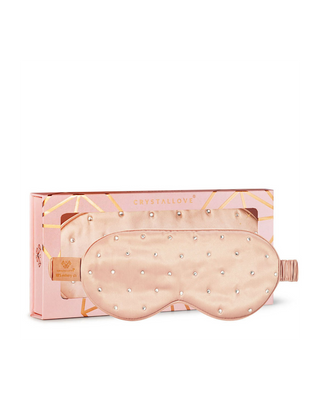 Schlafaugenband aus Seide, verziert mit Kristallen – rose gold Crystallove