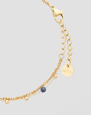 Vergoldetes Edelstahlarmband mit Lapislazuli Mys_2