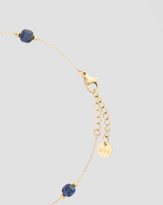 Knöchelarmband aus vergoldetem Edelstahl mit Lapislazuli Mys_2
