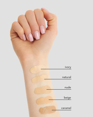 Leichte, gut deckende, mattierende Foundation 12 Stunden für Veloursleder-Teint 04 Beige Nutridome