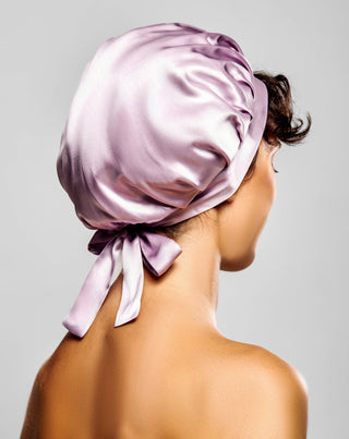Rosa Seidenhaube Wave New World für lockiges und welliges Haar Twisty