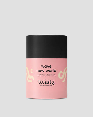 Rosa Seidenhaube Wave New World für lockiges und welliges Haar Twisty