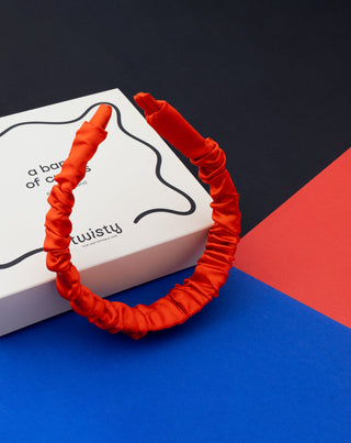 Seidenhaarband aus 100% Naturseide rot Twisty