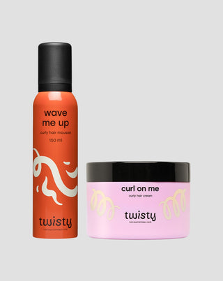 Set aus Mousse + Lockencreme zur Lockenverstärkung und zum Stylen von lockigem und welligem Haar Twisty