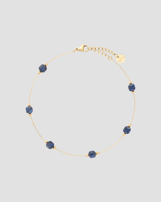 Knöchelarmband aus vergoldetem Edelstahl mit Lapislazuli Mys_3