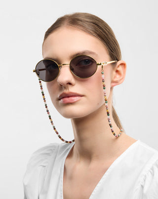 Vergoldete Brillenkette mit Achat, Maifan, Jaspis und Aventurin Mys_2