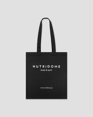 Einkaufstasche aus Baumwolle mit Bio-Print, schwarz Nutridome