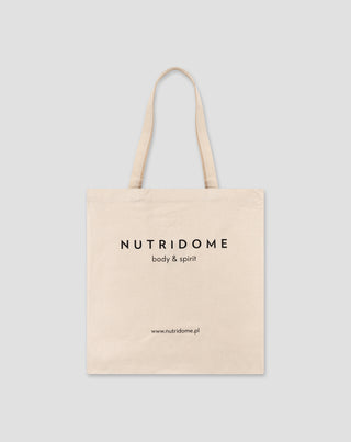 Einkaufstasche aus Baumwolle mit einem Eco-Print-Écru Nutridome