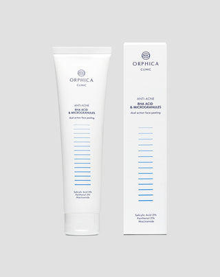 Gesichtspeeling für zu Akne neigende Haut mit Niacinamid, Panthenol, BHA und Mikrogranulaten Anti-Acne Orphica Clinic 100 ml - 4