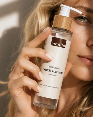 Erfrischende mizellare Essenz zum Abschminken, zur Linderung von Irritationen mit D-Panthenol Manilu
