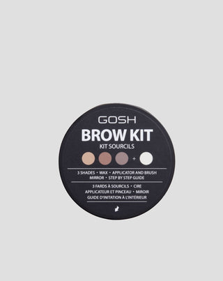 Eine Palette von 3 Lidschatten und klarem Augenbrauen-Stylingwachs für einen lang anhaltenden Gosh-Effekt - 3