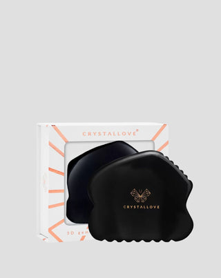 Gesichts-Massageplatte Gua Sha aus Obsidian, dem Stein großer Kraft Crystallove - 1
