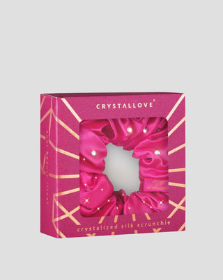 Haargummi aus Seide mit Kristallen – hot pink Crystallove_4 - 4