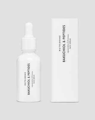 Serum mit Bakuchiol und Peptiden gegen Falten und für straffere Haut, pflanzliche Retinol-Alternative von Nutridome - 2
