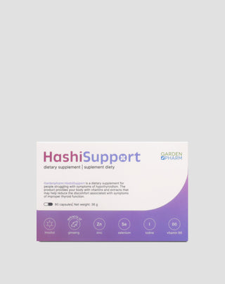 Nahrungsergänzungsmittel bei Schilddrüsenunterfunktion und Hashimoto HashiSupport Gardenpharm 60 Kapseln - 1